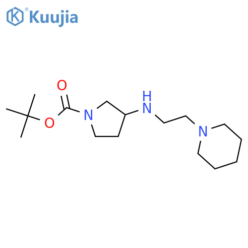 1-Pyrrolidinecarboxylicacid, 3-[[2-(1-piperidinyl)ethyl]amino]-, 1,1-dimethylethyl ester structure