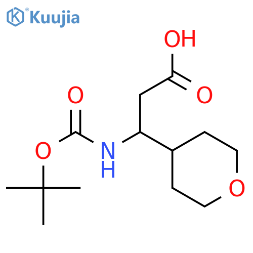 3-(Boc-amino)-3-(4-tetrahydropyranyl)propanoic acid structure