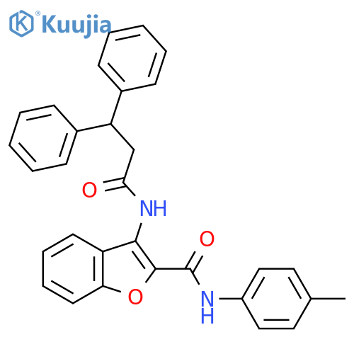 3-(3,3-diphenylpropanamido)-N-(4-methylphenyl)-1-benzofuran-2-carboxamide structure
