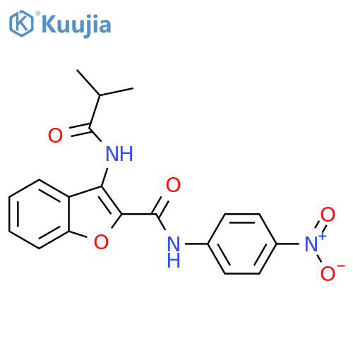3-(2-methylpropanamido)-N-(4-nitrophenyl)-1-benzofuran-2-carboxamide structure