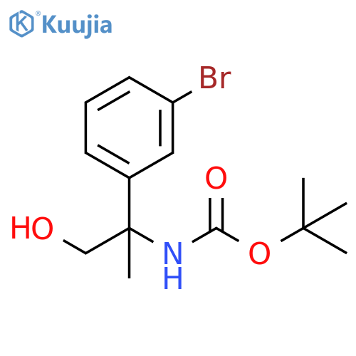 Carbamic acid, N-[1-(3-bromophenyl)-2-hydroxy-1-methylethyl]-, 1,1-dimethylethyl ester structure