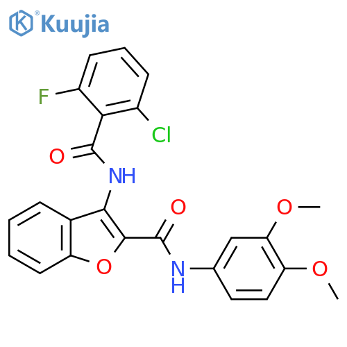 3-(2-chloro-6-fluorobenzamido)-N-(3,4-dimethoxyphenyl)-1-benzofuran-2-carboxamide structure