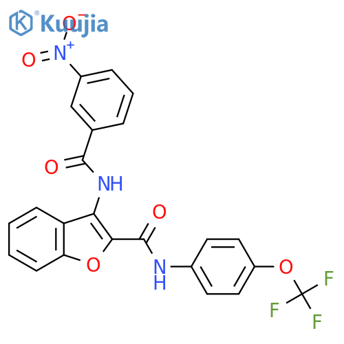 3-(3-nitrobenzamido)-N-4-(trifluoromethoxy)phenyl-1-benzofuran-2-carboxamide structure