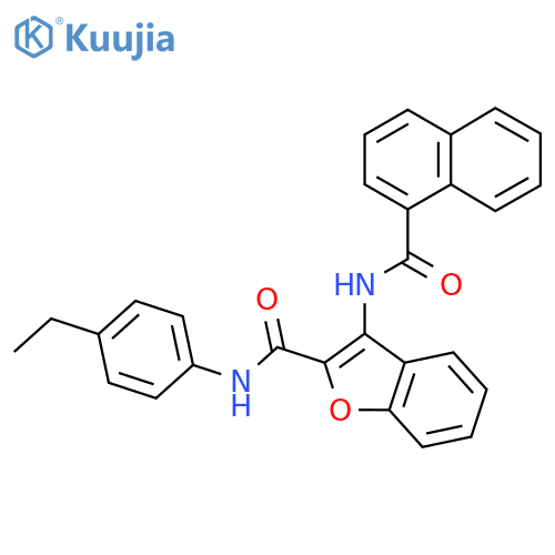 N-(4-ethylphenyl)-3-(naphthalene-1-amido)-1-benzofuran-2-carboxamide structure