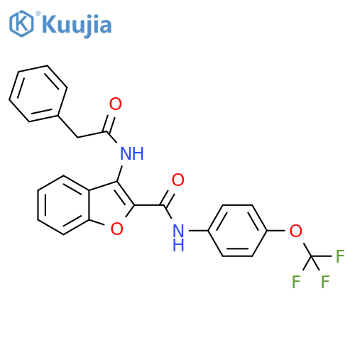 3-(2-phenylacetamido)-N-4-(trifluoromethoxy)phenyl-1-benzofuran-2-carboxamide structure