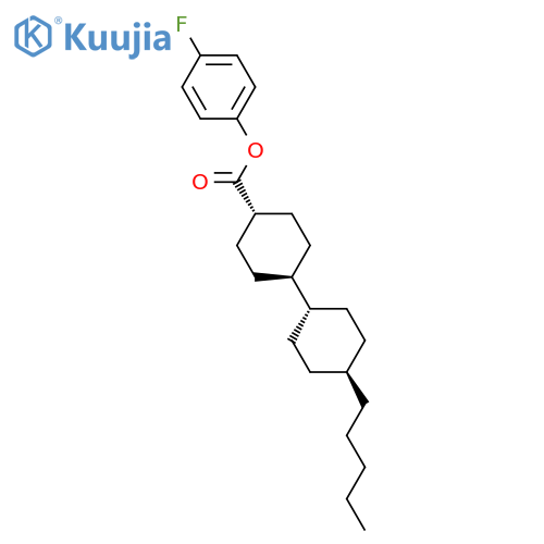 [1,1'-Bicyclohexyl]-4-carboxylic acid, 4'-pentyl-, 4-fluorophenyl ester structure