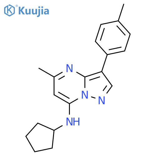 N-cyclopentyl-5-methyl-3-(4-methylphenyl)pyrazolo1,5-apyrimidin-7-amine structure