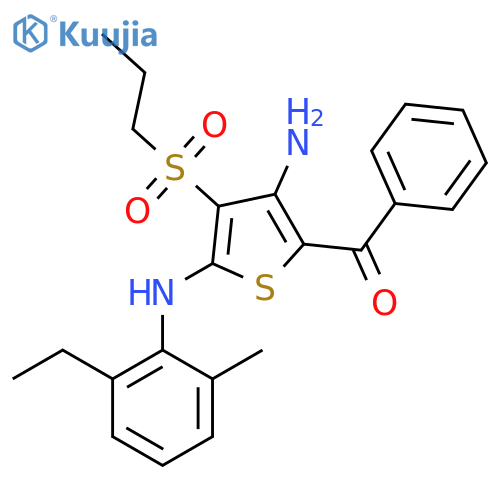 5-benzoyl-N2-(2-ethyl-6-methylphenyl)-3-(propane-1-sulfonyl)thiophene-2,4-diamine structure