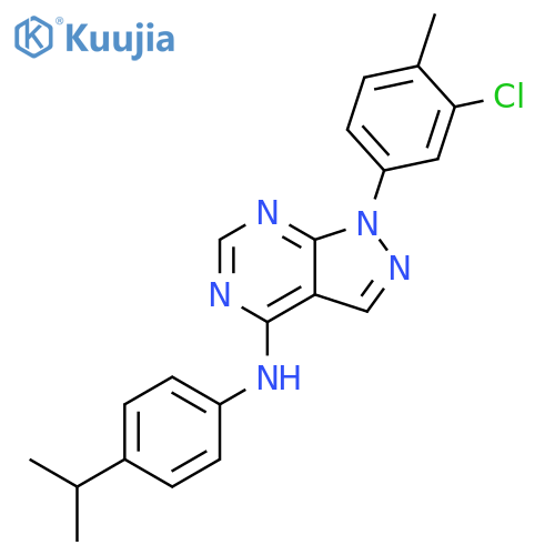 1-(3-chloro-4-methylphenyl)-N-4-(propan-2-yl)phenyl-1H-pyrazolo3,4-dpyrimidin-4-amine structure