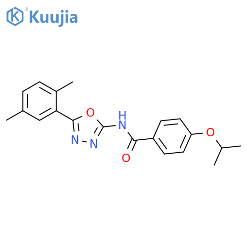 N-5-(2,5-dimethylphenyl)-1,3,4-oxadiazol-2-yl-4-(propan-2-yloxy)benzamide structure