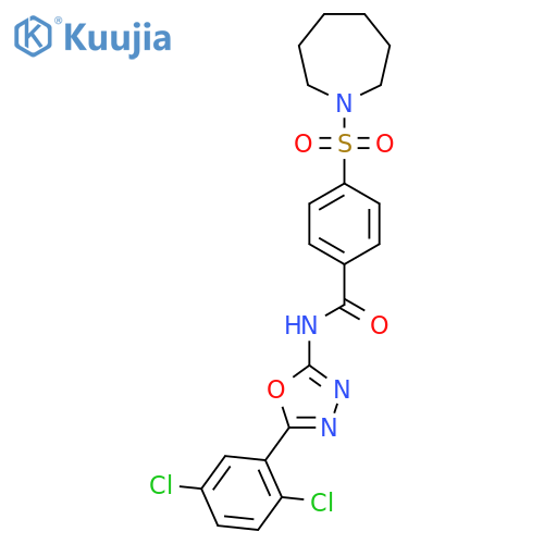 4-(azepane-1-sulfonyl)-N-5-(2,5-dichlorophenyl)-1,3,4-oxadiazol-2-ylbenzamide structure