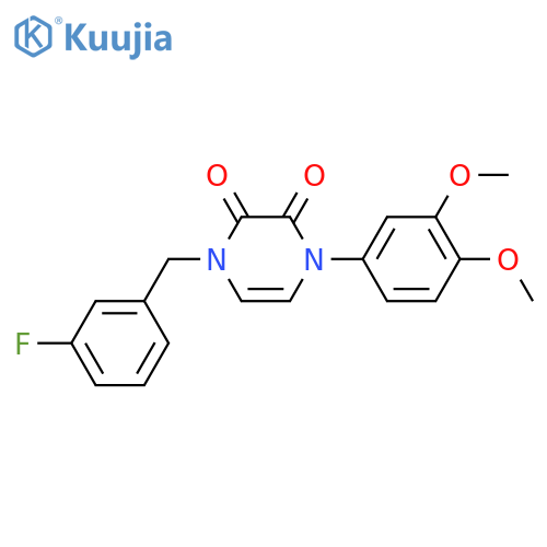 1-(3,4-dimethoxyphenyl)-4-(3-fluorophenyl)methyl-1,2,3,4-tetrahydropyrazine-2,3-dione structure