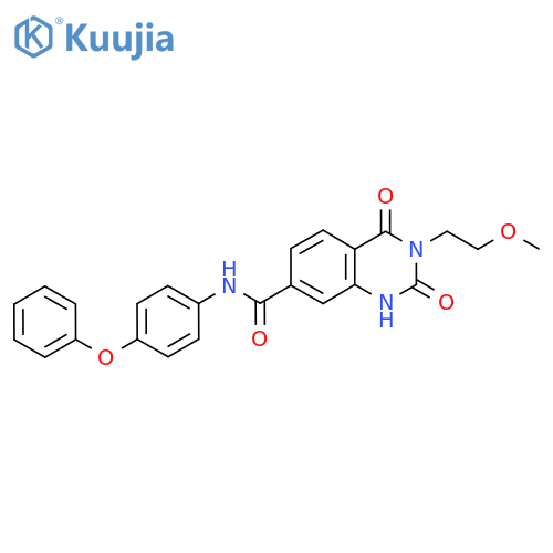 3-(2-methoxyethyl)-2,4-dioxo-N-(4-phenoxyphenyl)-1,2,3,4-tetrahydroquinazoline-7-carboxamide structure