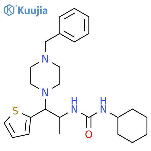 3-1-(4-benzylpiperazin-1-yl)-1-(thiophen-2-yl)propan-2-yl-1-cyclohexylurea structure