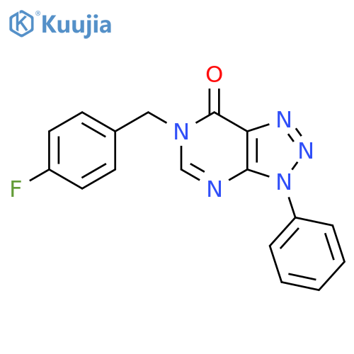 6-(4-fluorophenyl)methyl-3-phenyl-3H,6H,7H-1,2,3triazolo4,5-dpyrimidin-7-one structure