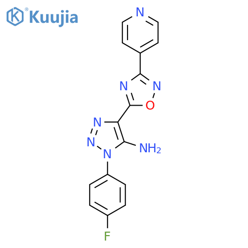 1-(4-fluorophenyl)-4-3-(pyridin-4-yl)-1,2,4-oxadiazol-5-yl-1H-1,2,3-triazol-5-amine structure