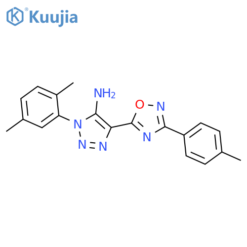 1-(2,5-dimethylphenyl)-4-3-(4-methylphenyl)-1,2,4-oxadiazol-5-yl-1H-1,2,3-triazol-5-amine structure