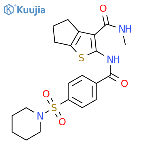 N-methyl-2-4-(piperidine-1-sulfonyl)benzamido-4H,5H,6H-cyclopentabthiophene-3-carboxamide structure