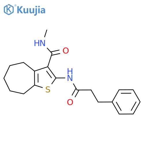 N-methyl-2-(3-phenylpropanamido)-4H,5H,6H,7H,8H-cycloheptabthiophene-3-carboxamide structure