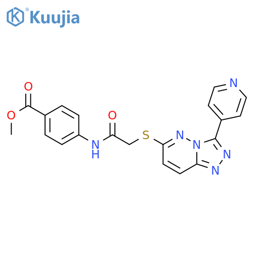 methyl 4-(2-{3-(pyridin-4-yl)-1,2,4triazolo4,3-bpyridazin-6-ylsulfanyl}acetamido)benzoate structure