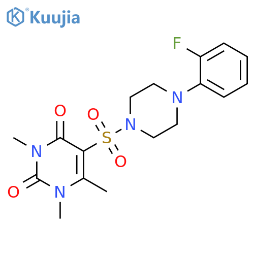 5-{4-(2-fluorophenyl)piperazin-1-ylsulfonyl}-1,3,6-trimethyl-1,2,3,4-tetrahydropyrimidine-2,4-dione structure