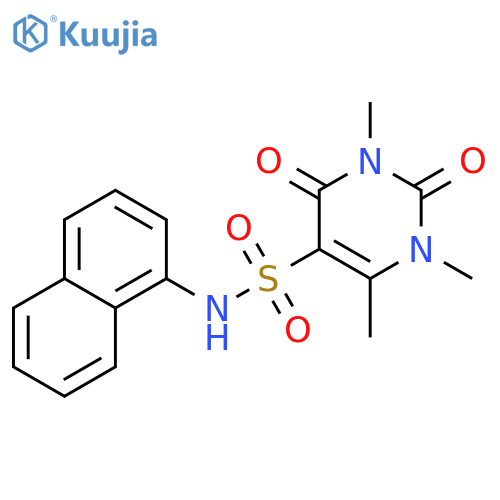 1,3,6-trimethyl-N-(naphthalen-1-yl)-2,4-dioxo-1,2,3,4-tetrahydropyrimidine-5-sulfonamide structure