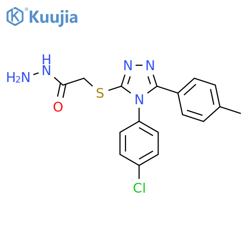 2-{4-(4-chlorophenyl)-5-(4-methylphenyl)-4H-1,2,4-triazol-3-ylsulfanyl}acetohydrazide structure