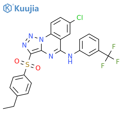 7-chloro-3-(4-ethylbenzenesulfonyl)-N-3-(trifluoromethyl)phenyl-1,2,3triazolo1,5-aquinazolin-5-amine structure