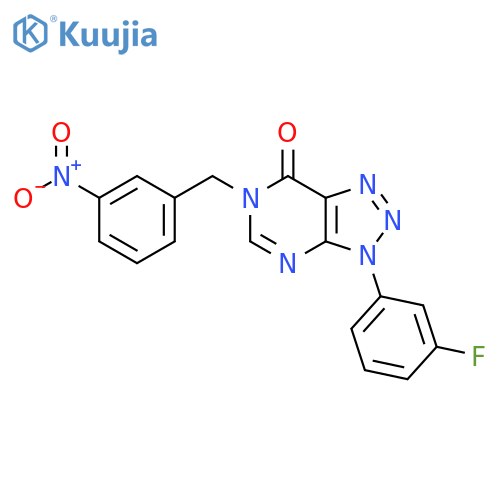 3-(3-fluorophenyl)-6-(3-nitrophenyl)methyl-3H,6H,7H-1,2,3triazolo4,5-dpyrimidin-7-one structure