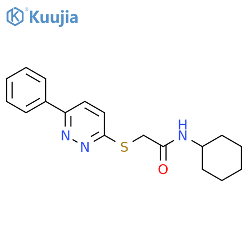 N-cyclohexyl-2-(6-phenylpyridazin-3-yl)sulfanylacetamide structure