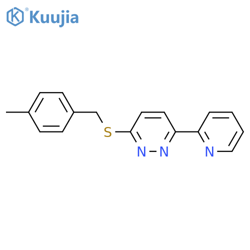 3-{(4-methylphenyl)methylsulfanyl}-6-(pyridin-2-yl)pyridazine structure