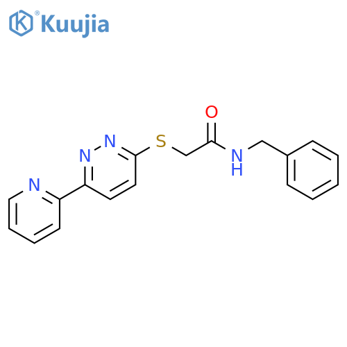 N-benzyl-2-{6-(pyridin-2-yl)pyridazin-3-ylsulfanyl}acetamide structure