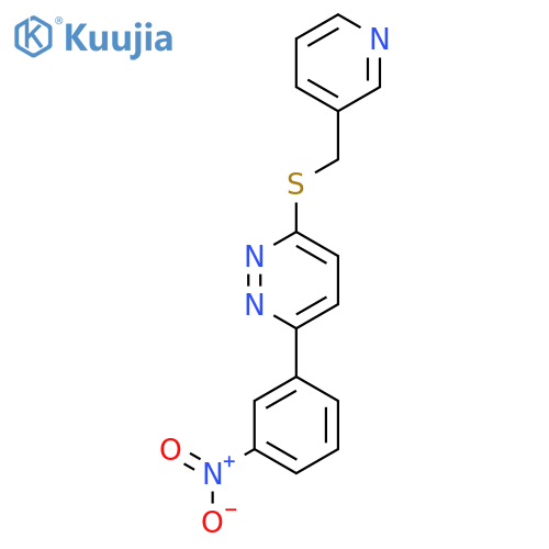 3-(3-nitrophenyl)-6-{(pyridin-3-yl)methylsulfanyl}pyridazine structure