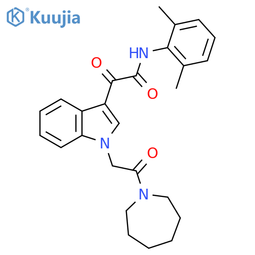 2-{1-2-(azepan-1-yl)-2-oxoethyl-1H-indol-3-yl}-N-(2,6-dimethylphenyl)-2-oxoacetamide structure