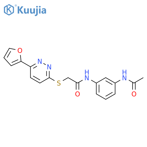 N-(3-acetamidophenyl)-2-{6-(furan-2-yl)pyridazin-3-ylsulfanyl}acetamide structure