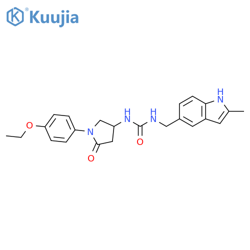 3-1-(4-ethoxyphenyl)-5-oxopyrrolidin-3-yl-1-(2-methyl-1H-indol-5-yl)methylurea structure