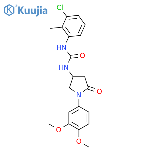 1-(3-chloro-2-methylphenyl)-3-1-(3,4-dimethoxyphenyl)-5-oxopyrrolidin-3-ylurea structure