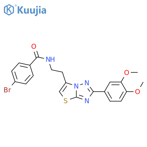 4-bromo-N-{2-2-(3,4-dimethoxyphenyl)-1,2,4triazolo3,2-b1,3thiazol-6-ylethyl}benzamide structure