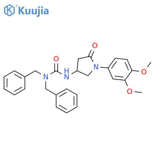 1,1-dibenzyl-3-1-(3,4-dimethoxyphenyl)-5-oxopyrrolidin-3-ylurea structure