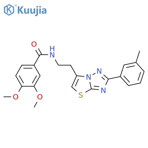 3,4-dimethoxy-N-{2-2-(3-methylphenyl)-1,2,4triazolo3,2-b1,3thiazol-6-ylethyl}benzamide structure