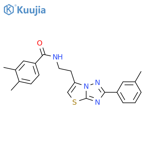 3,4-dimethyl-N-{2-2-(3-methylphenyl)-1,2,4triazolo3,2-b1,3thiazol-6-ylethyl}benzamide structure