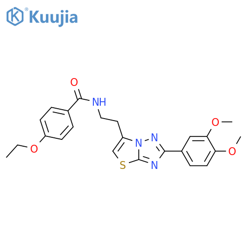N-{2-2-(3,4-dimethoxyphenyl)-1,2,4triazolo3,2-b1,3thiazol-6-ylethyl}-4-ethoxybenzamide structure