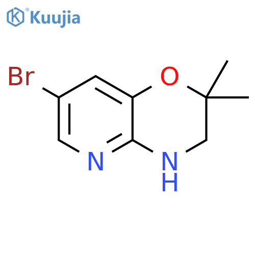 7-bromo-2,2-dimethyl-3,4-dihydro-2H-pyrido[3,2-b][1,4]oxazine structure