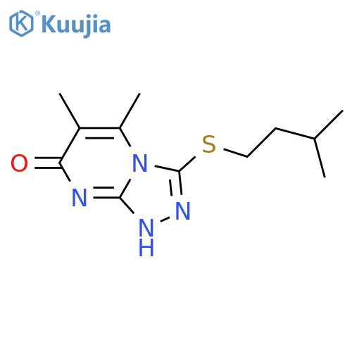5,6-dimethyl-3-(3-methylbutylsulfanyl)-1H-[1,2,4]triazolo[4,3-a]pyrimidin-7-one structure