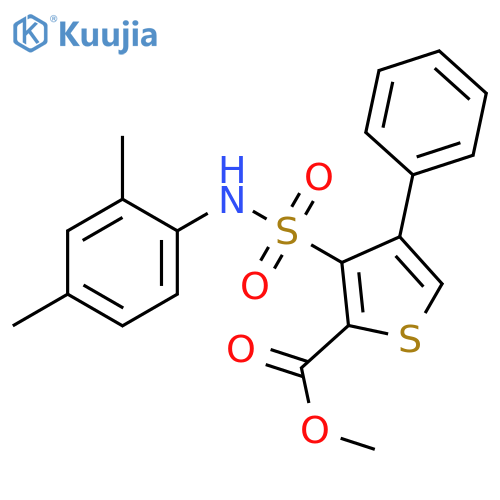 methyl 3-(2,4-dimethylphenyl)sulfamoyl-4-phenylthiophene-2-carboxylate structure