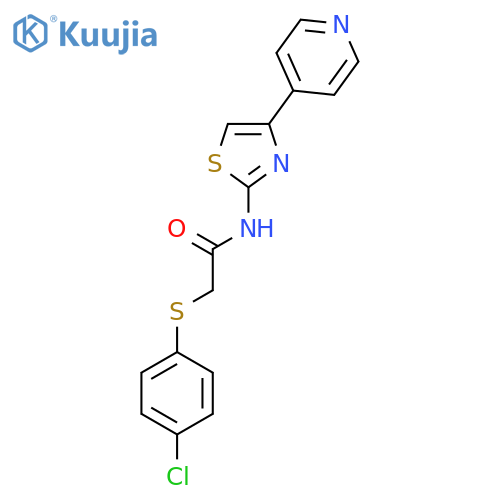 2-((4-chlorophenyl)thio)-N-(4-(pyridin-4-yl)thiazol-2-yl)acetamide structure