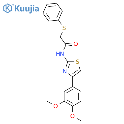 N-4-(3,4-dimethoxyphenyl)-1,3-thiazol-2-yl-2-(phenylsulfanyl)acetamide structure