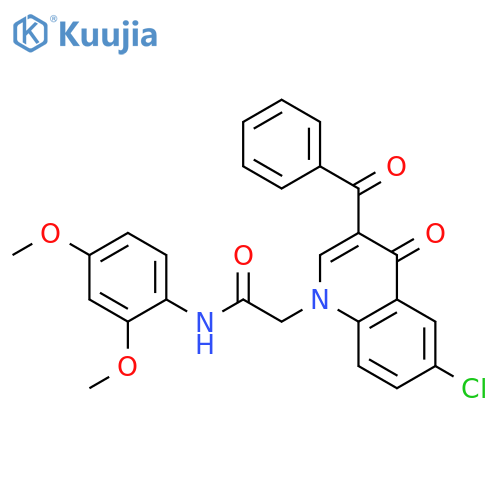 2-(3-benzoyl-6-chloro-4-oxo-1,4-dihydroquinolin-1-yl)-N-(2,4-dimethoxyphenyl)acetamide structure