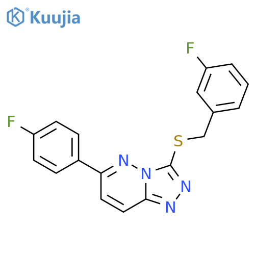 6-(4-fluorophenyl)-3-{(3-fluorophenyl)methylsulfanyl}-1,2,4triazolo4,3-bpyridazine structure