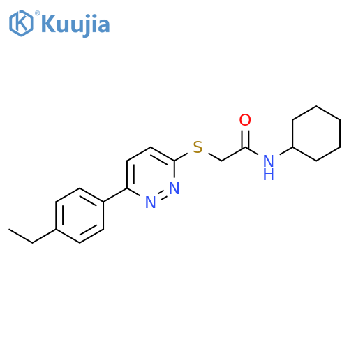 N-cyclohexyl-2-{6-(4-ethylphenyl)pyridazin-3-ylsulfanyl}acetamide structure